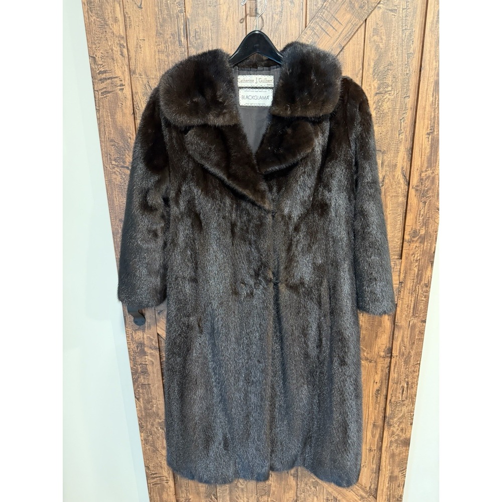 Stunning BLACKGLAMA Full Length Brown Mink Fur Coat Medium - Large See Photos